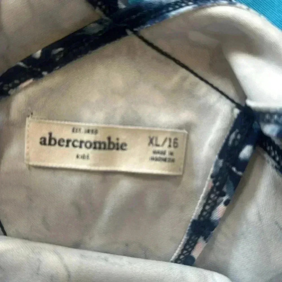 Abercrombie Kids Dress Girl's/ Kid's Size XL Blue Butterfly Print Sleeve… - Picture 6 of 6